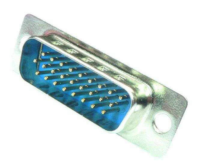 Plug d-sub 26w vga solder panel mnt metal blue ycs26p hi-density-blue