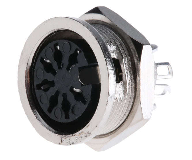 Socket din 7w p/mnt solder terminals ye1607