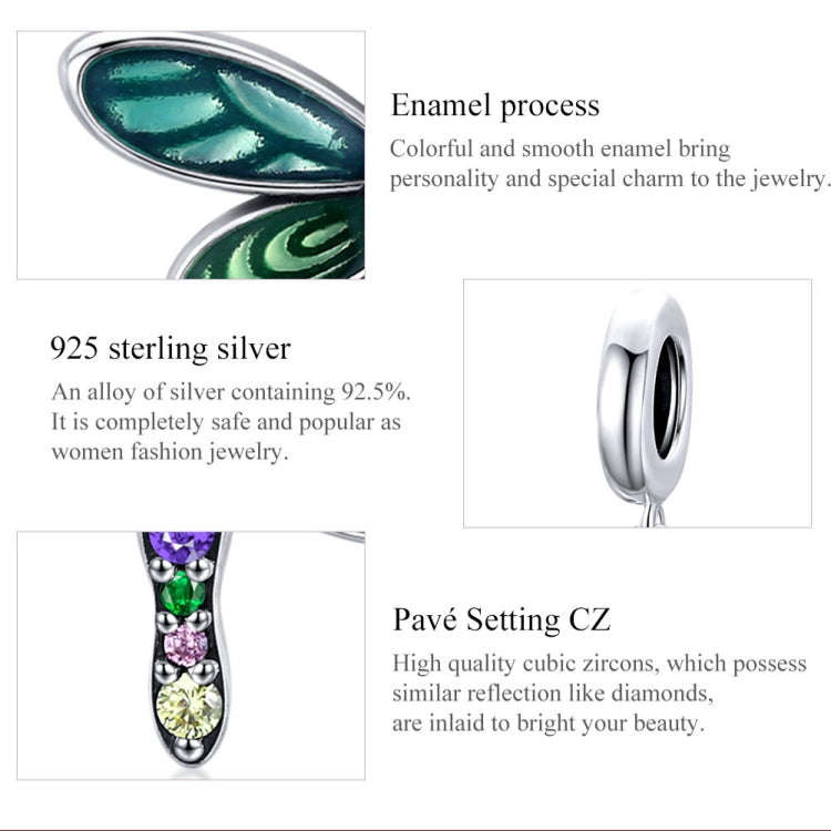 S925 Sterling Silver Shiny Dragonfly Pendant DIY Bracelet Necklace Accessories