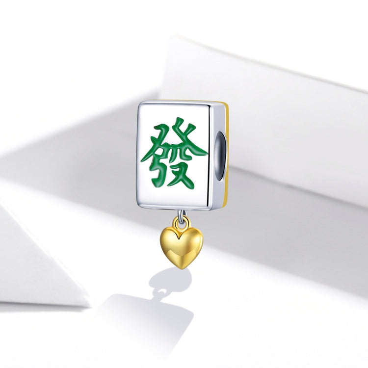 S925 Sterling Silver Mahjong Tiles Beads DIY Bracelet Necklace Accessories