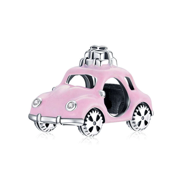 S925 Sterling Silver Pink Car Beads DIY Bracelet Necklace Accessories
