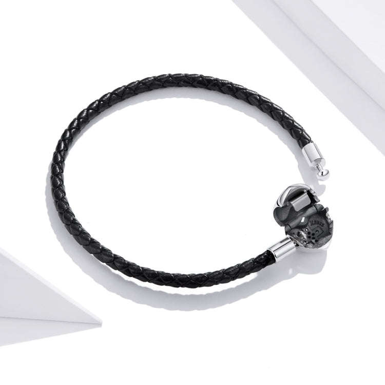 S925 Sterling Silver Cross Braided Rope Women Bracelet Jewelry, Size:19cm