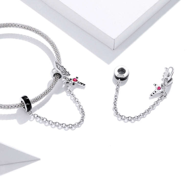 S925 Sterling Silver Flying Wing Cross Safety Chain DIY Bracelet Necklace Accessories
