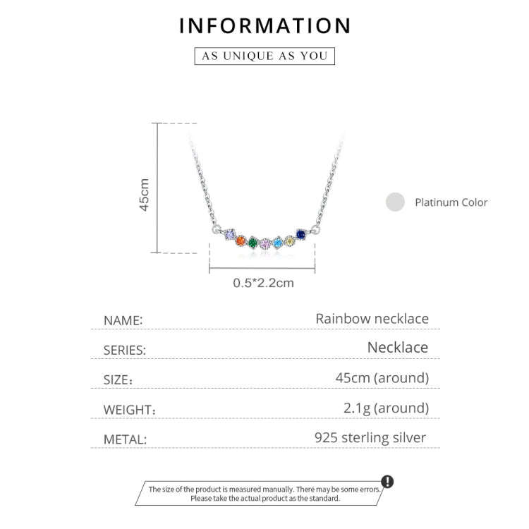 S925 Sterling Silver Colorful Rhombus Zircon Women Nacklace Jewelry