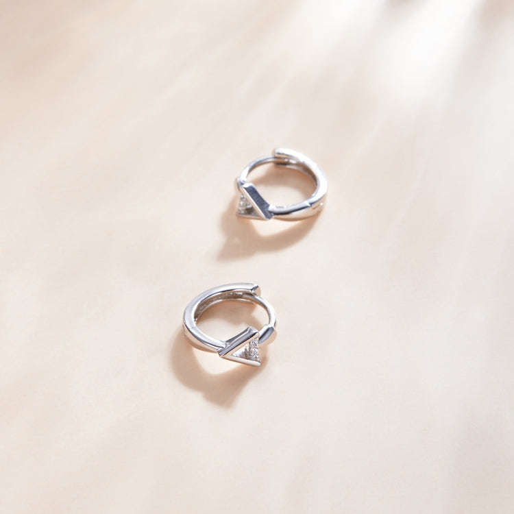 S925 Sterling Silver Silver Triangle Ear Buckle Women Earrings