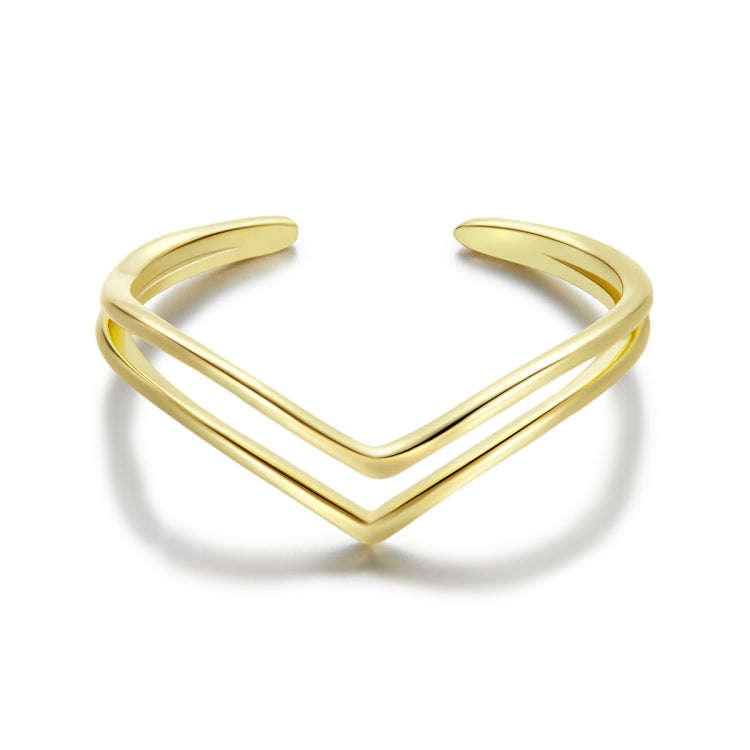 S925 Sterling Silver Simple Hollow Lines Women Open Ring