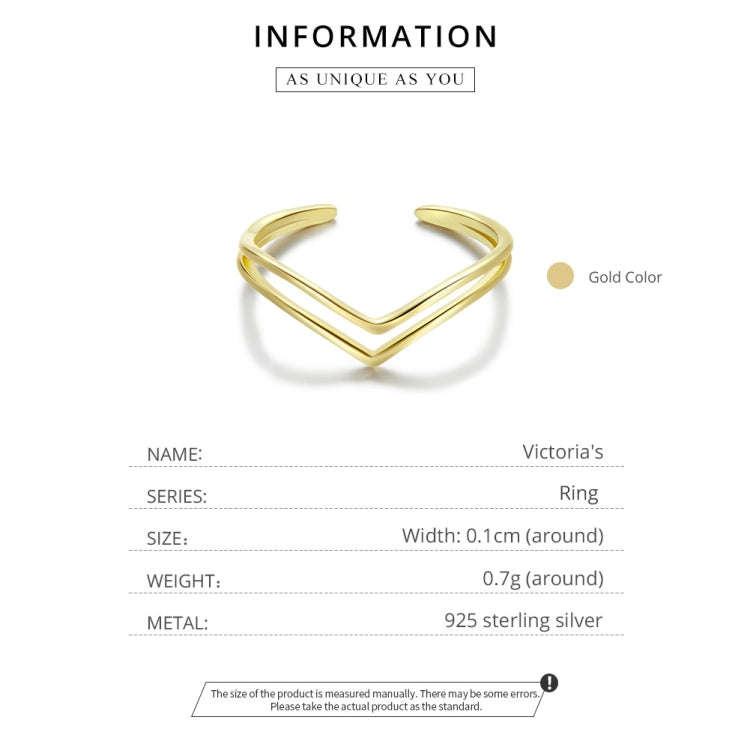 S925 Sterling Silver Simple Hollow Lines Women Open Ring