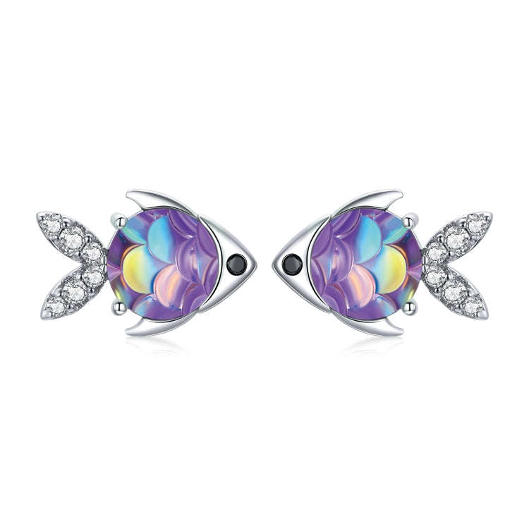 S925 Sterling Silver Happy Fish Women Earrings