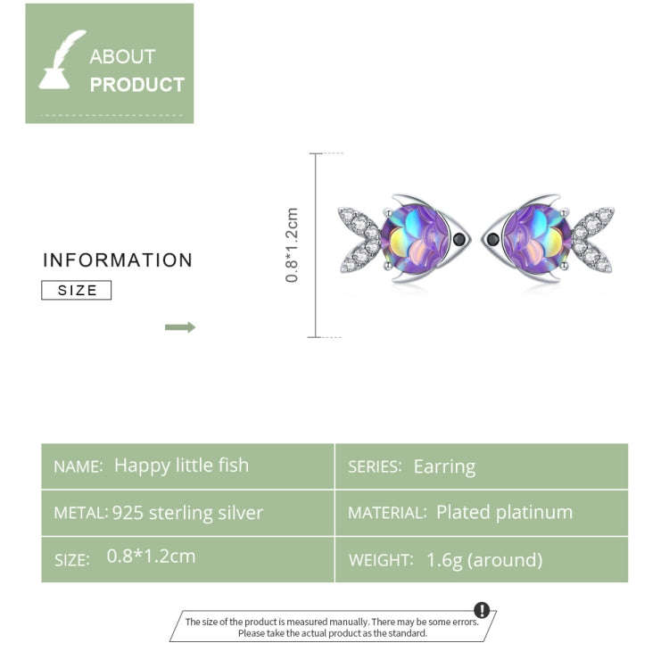 S925 Sterling Silver Happy Fish Women Earrings