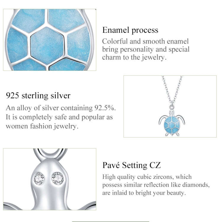 S925 Sterling Silver Blue Turtle Women Nacklace Jewelry