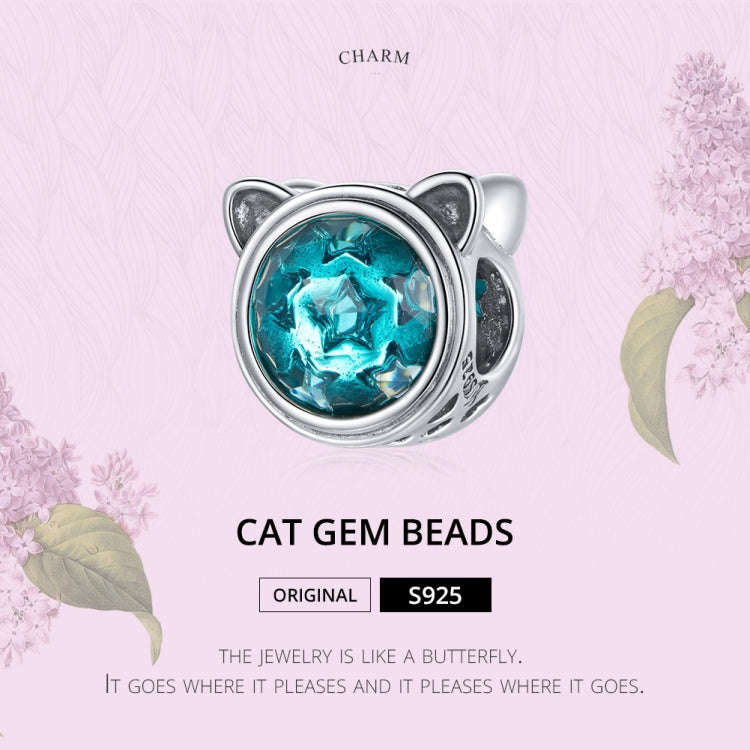 S925 Sterling Silver Cute Cat Ears Beads DIY Bracelet Necklace Accessories
