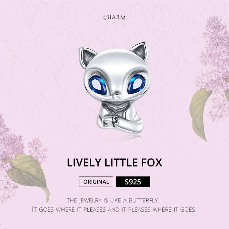 S925 Sterling Silver Lively Little Fox Beads DIY Bracelet Necklace Accessories