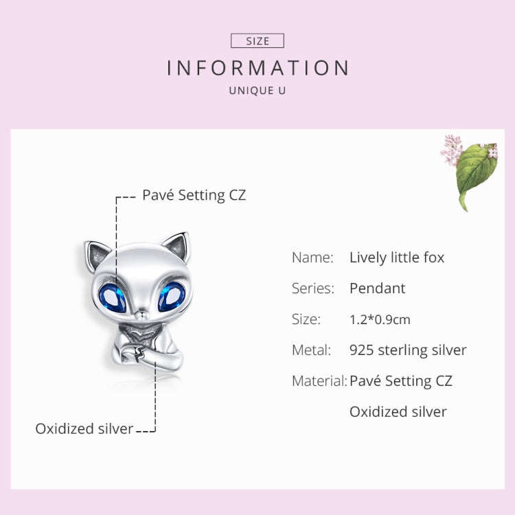 S925 Sterling Silver Lively Little Fox Beads DIY Bracelet Necklace Accessories