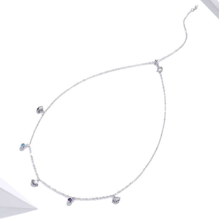 S925 Sterling Silver Simple Love Of Seashells Women Nacklace Jewelry