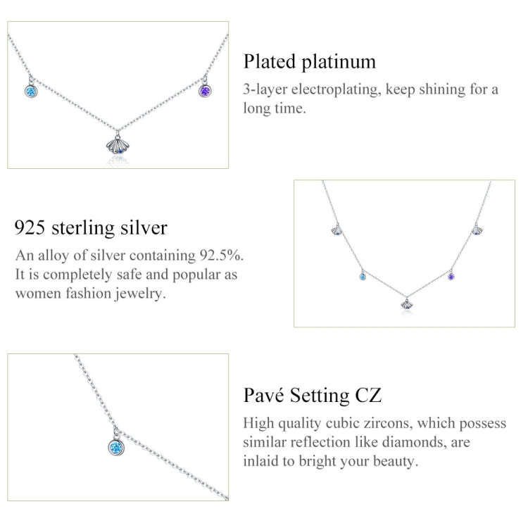 S925 Sterling Silver Simple Love Of Seashells Women Nacklace Jewelry