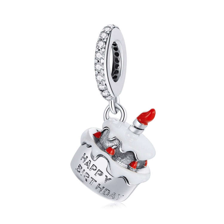 S925 Sterling Silver Birthday Cake Pendant DIY Bracelet Necklace Accessories