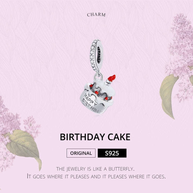 S925 Sterling Silver Birthday Cake Pendant DIY Bracelet Necklace Accessories
