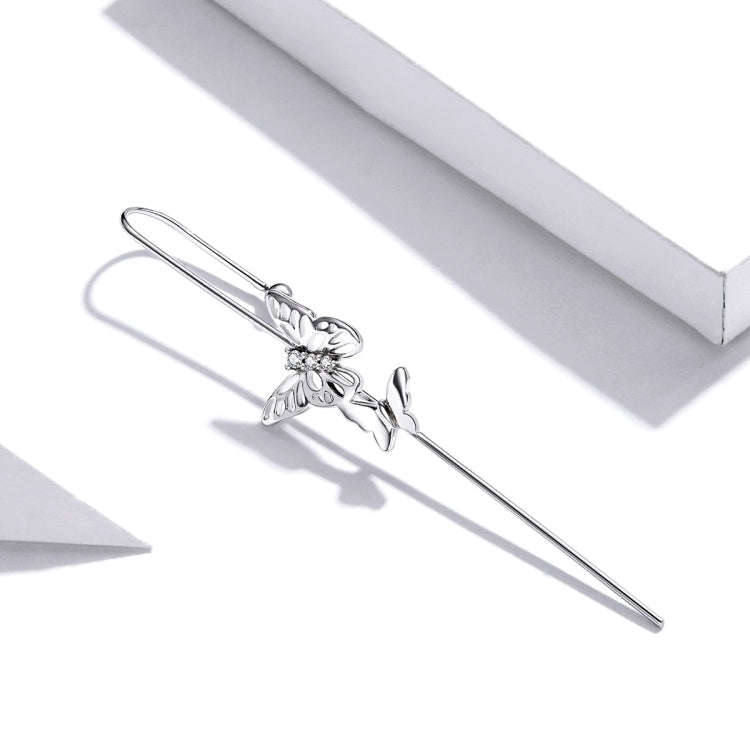 S925 Sterling Silver Single Simple Butterfly Ear Studs Women Earrings