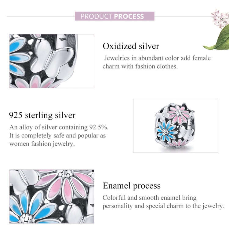 S925 Sterling Silver Flower Butterfly Hollow Beads DIY Bracelet Necklace Accessories