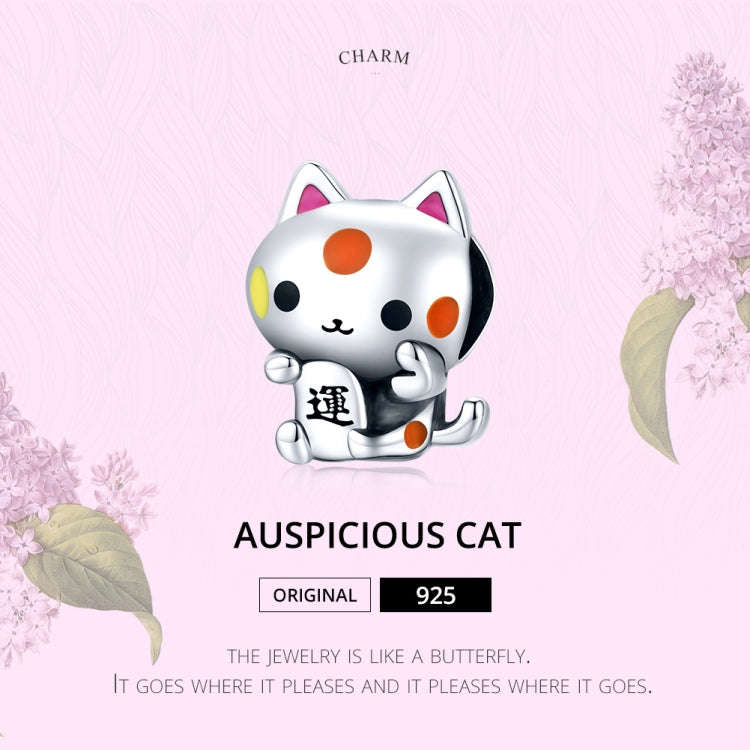 S925 Sterling Silver Cute Lucky Cat Beads DIY Bracelet Necklace Accessories