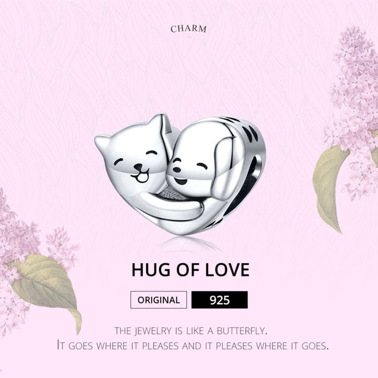 S925 Sterling Silver Kitten Puppy Heart-shaped Beads DIY Bracelet Necklace Accessories