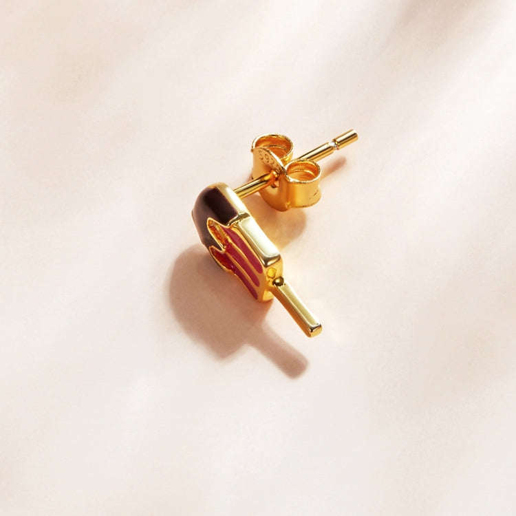 S925 Sterling Silver Popsicle Ear Studs Women Earrings