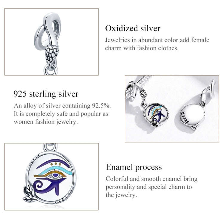 S925 Sterling Silver Egyptian Twin Eyes Pendant DIY Bracelet Necklace Accessories