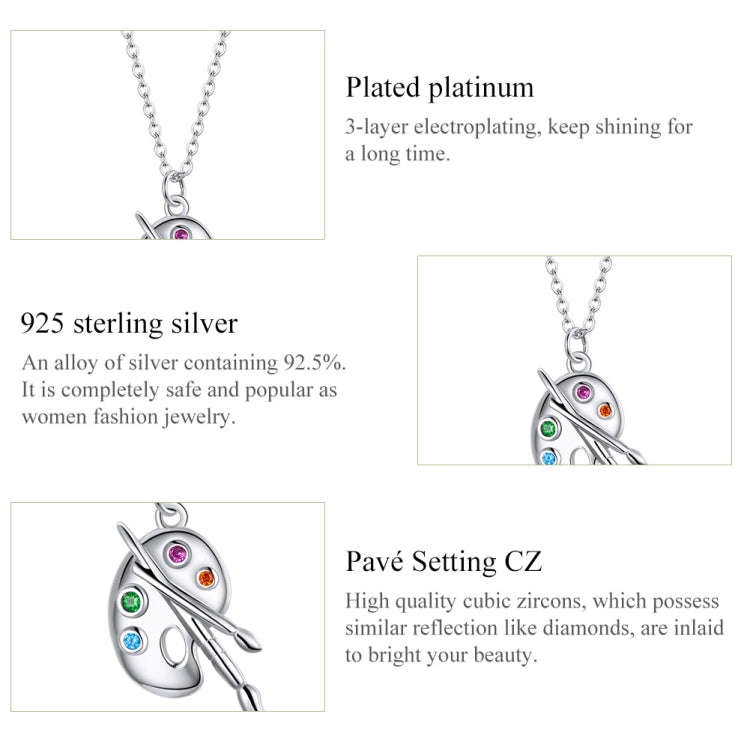 S925 Sterling Silver Paint Brush Women Nacklace Jewelry