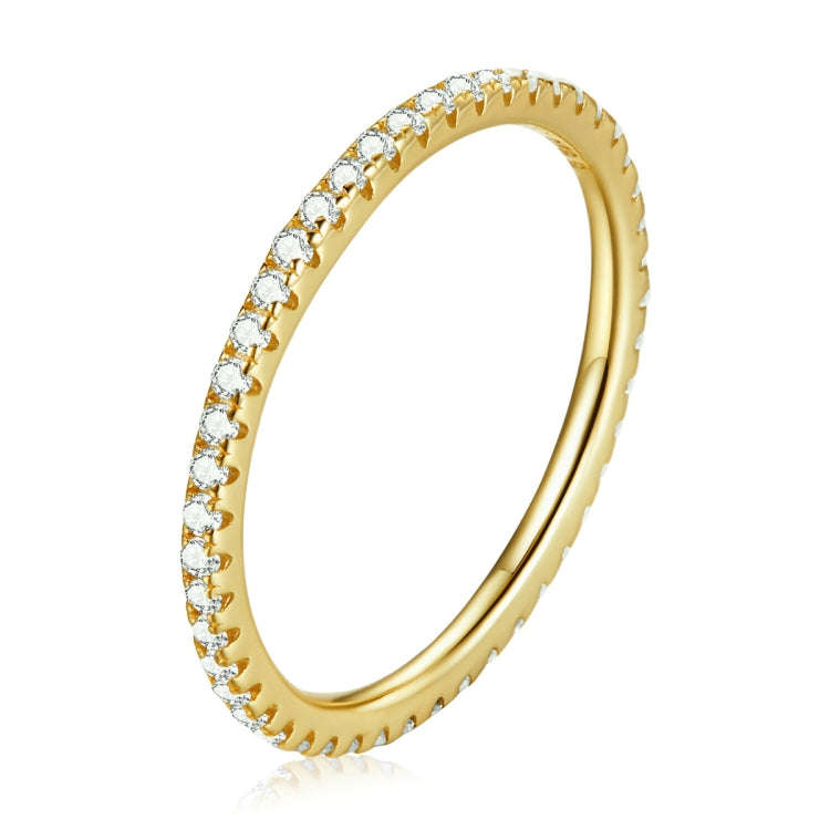 S925 Sterling Silver Fashion Wizard Diamond Women Ring, Size:6(Gold)