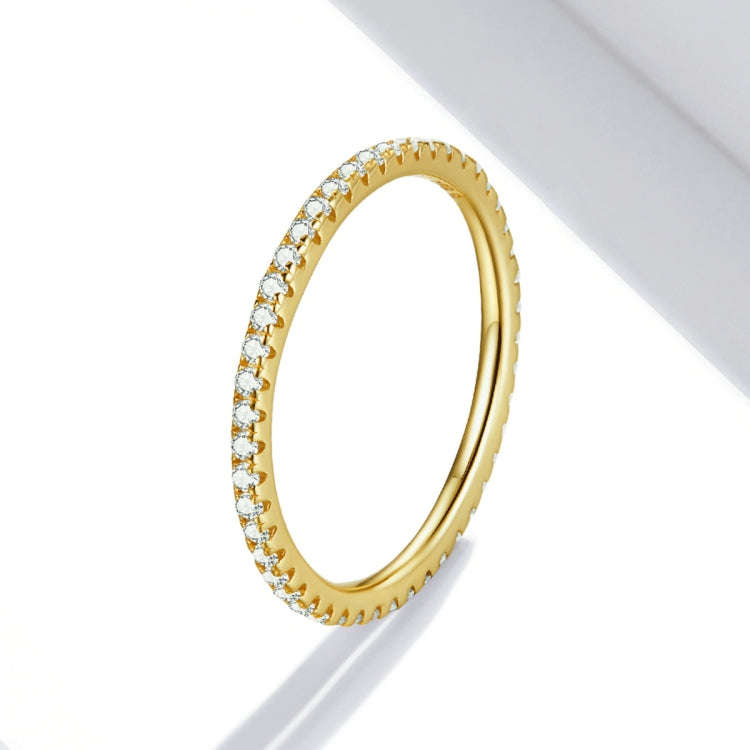 S925 Sterling Silver Fashion Wizard Diamond Women Ring, Size:6(Gold)