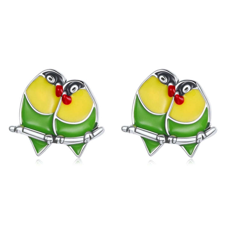 S925 Sterling Silver Two Orioles Ear Studs Women Earrings