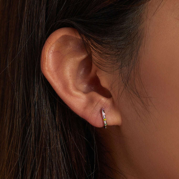S925 Sterling Silver Mini Ribbon Ear Buckle Women Earrings
