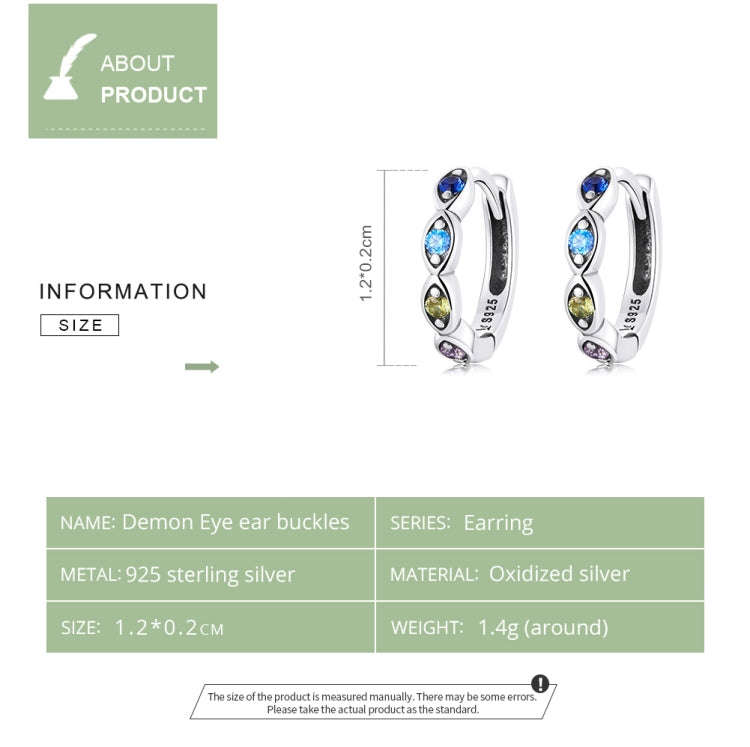 S925 Sterling Silver  Eye Zircon Women Earrings
