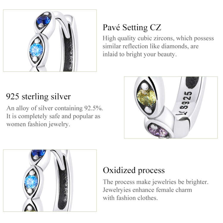 S925 Sterling Silver  Eye Zircon Women Earrings