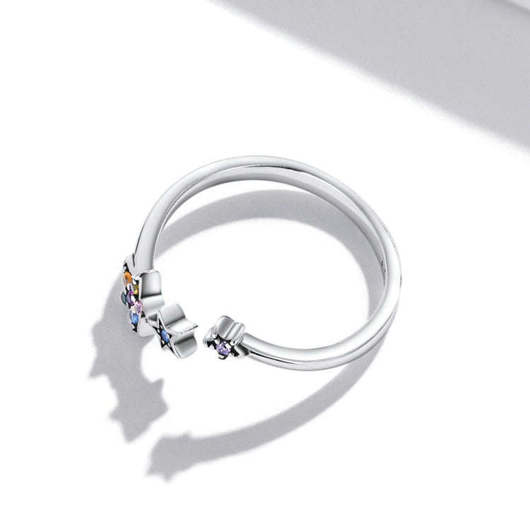 S925 Sterling Silver Star Women Open Ring