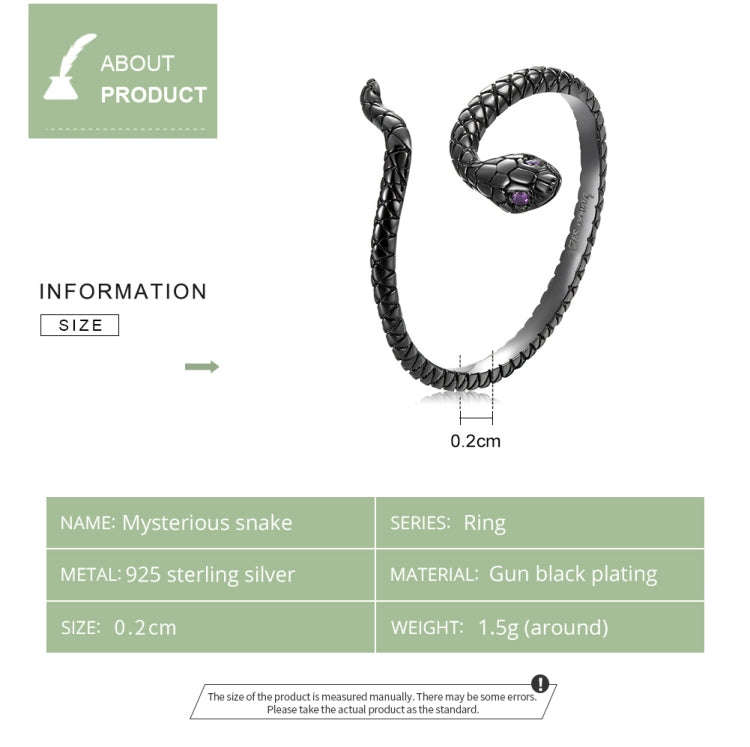 S925 Sterling Silver Mysterious Snake Women Ring