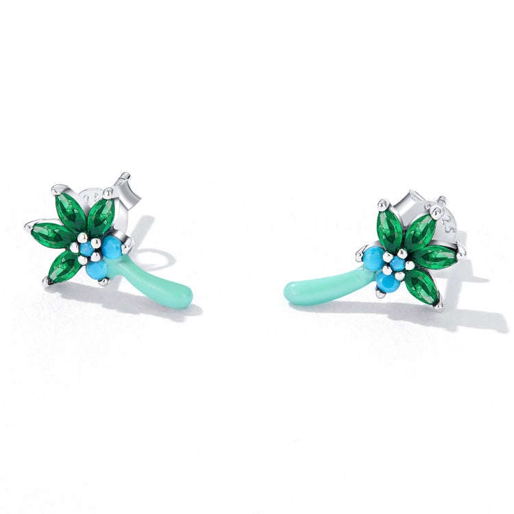 S925 Sterling Silver Coconut Tree Ear Stud Women Earrings