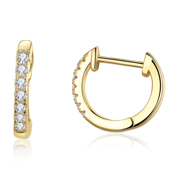 S925 Sterling Silver Simple Ear Buckle Women Earrings, Size:M(Gold)