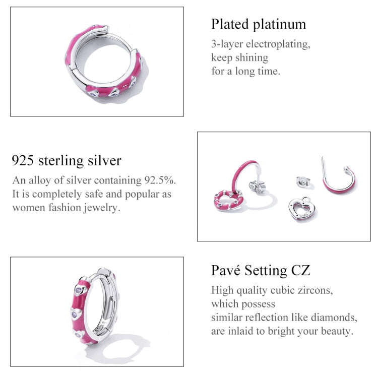 S925 Sterling Silver Heart Ear Buckle Women Earrings