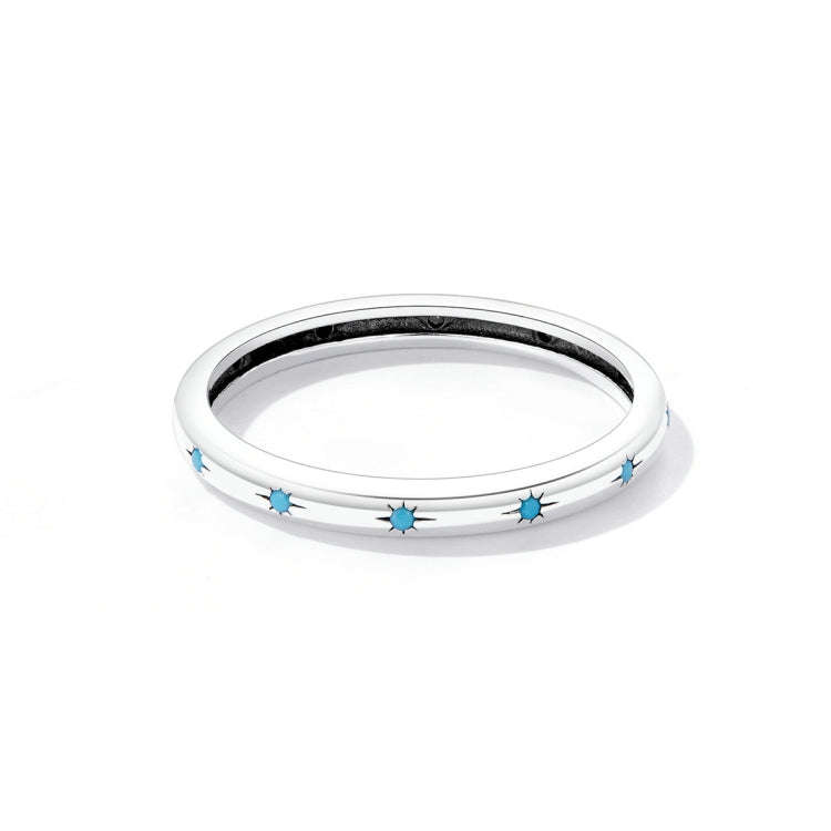 S925 Sterling Silver Star Women Ring, Size:8