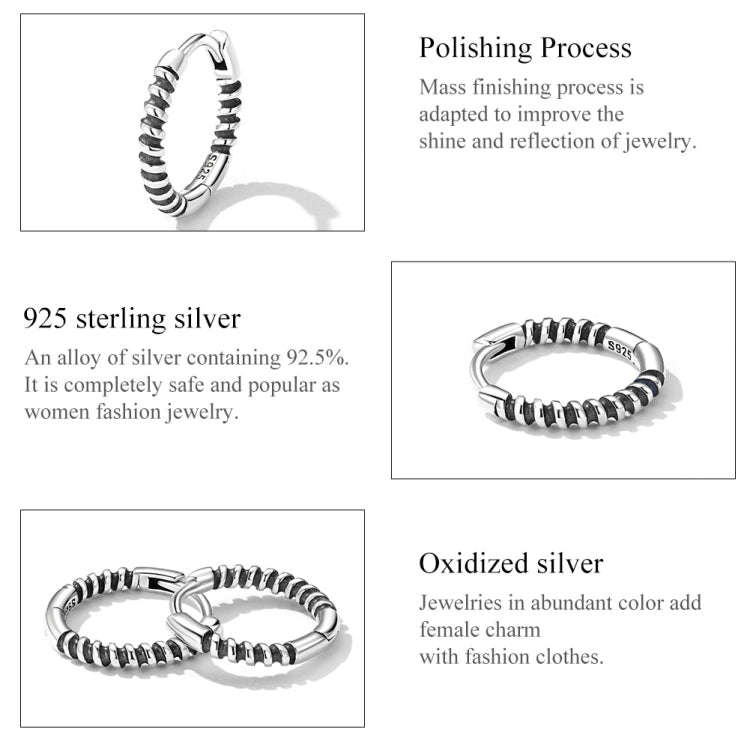 S925 Sterling Silver Thread Ear Buckle Women Earrings