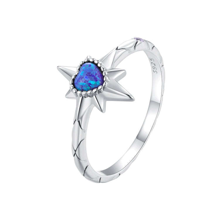 BSR455-7 S925 Sterling Silver  Heart Shape Star Opal Ring Bracelet
