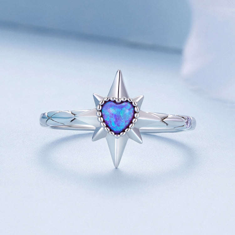BSR455-7 S925 Sterling Silver  Heart Shape Star Opal Ring Bracelet