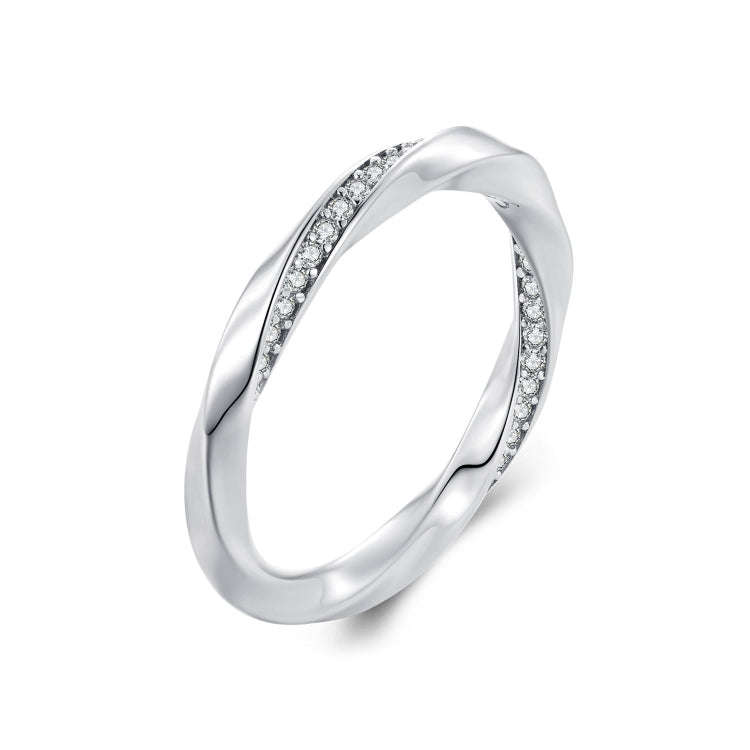 BSR457-6 S925 Sterling Silver  Zircon Mobius Ring Hand Decoration