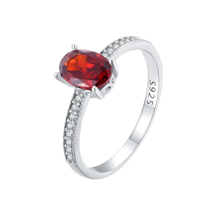 BSR460-6RD S925 Sterling Silver  Zircon Exquisite Pomegranate Ring Hand Decoration