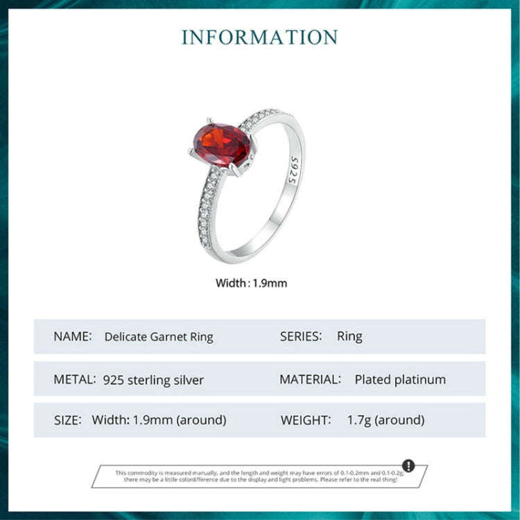 BSR460-6RD S925 Sterling Silver  Zircon Exquisite Pomegranate Ring Hand Decoration