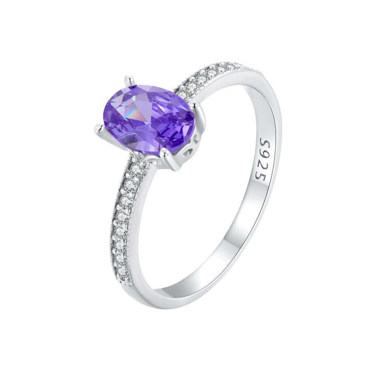 BSR460-6VT S925 Sterling Silver  Exquisite Tanzanite Ring Hand Decoration
