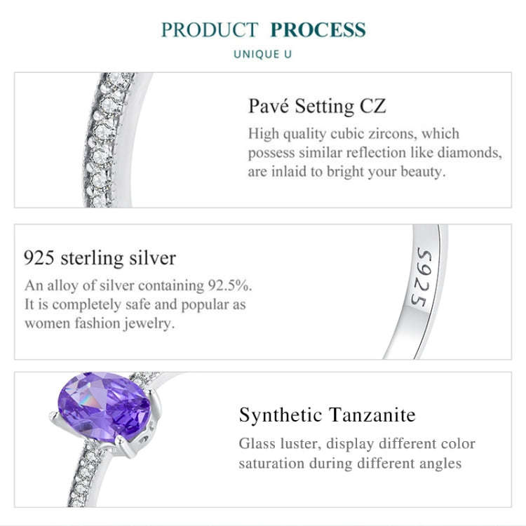 BSR460-8VT S925 Sterling Silver  Exquisite Tanzanite Ring Hand Decoration