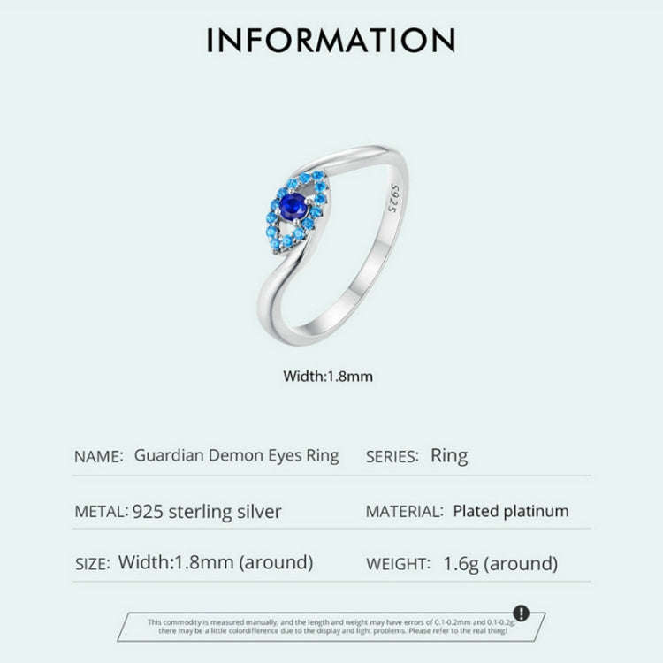 SCR947-8 S925 Sterling Silver Guardian  Eye Ring Versatile Ring Hand Decoration