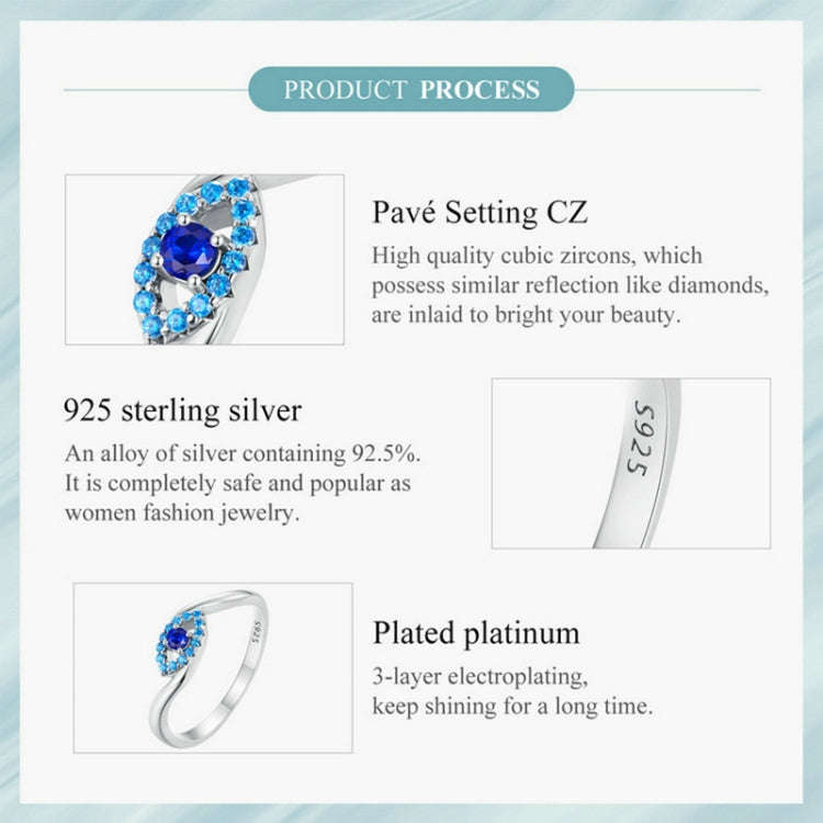 SCR947-8 S925 Sterling Silver Guardian  Eye Ring Versatile Ring Hand Decoration